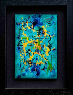 Objekte | Holzbild hinter entspiegeltem Glas